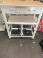 Keuken rek / trolley op wieltjes, Ophalen, Gebruikt, Wit, 50 tot 100 cm