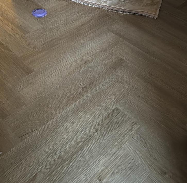 pvc visgraatvloer ruim 35m² + ondervloer, Doe-het-zelf en Verbouw, Vloerdelen en Plavuizen, Gebruikt, Laminaat, Kunststof, 50 tot 150 cm