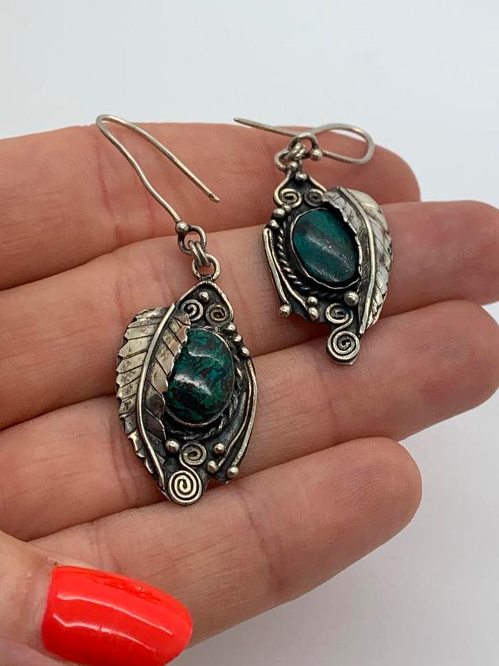 X678 Prachtige zilveren oorbellen Navajo, Sieraden, Tassen en Uiterlijk, Oorbellen, Hangers, Zilver, Zilver, Ophalen of Verzenden