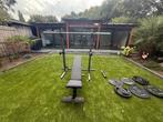 Squat Rek met Bench, olympische stang& Gewichten, Sport en Fitness, Fitnessapparatuur, Ophalen, Benen, Gebruikt, Krachtstation