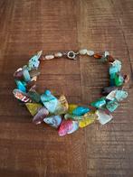 Prachtige ketting half edelstenen edelsteen 44 cm lang, Ophalen of Verzenden, Zo goed als nieuw, Steen of Mineraal