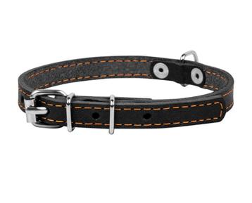 WAUDOG CoLLar Halsband Leder S Nekom 32-40 cm Zwart KOOPJE!