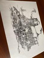 Pentekening druk steenkoolmijn, Antiek en Kunst, Ophalen of Verzenden