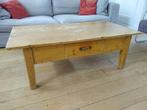Salontafel met lade. Oud antiek brocante, Ophalen, Gebruikt, 100 tot 150 cm, 50 tot 100 cm