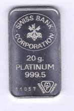 Baartje van 20 gram PLATINA Swiss Bank, Postzegels en Munten, Edelmetalen en Baren, Ophalen of Verzenden, Platina