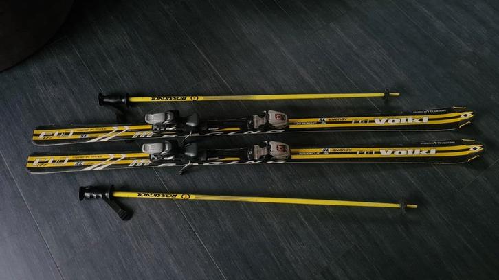 Völkl P40 SL ski’s + Rossignol stokken, Sport en Fitness, Skiën en Langlaufen, Gebruikt, Ski's, Skiën, Overige merken, Carve, 160 tot 180 cm