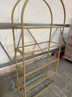 Vitrine kast goud glas boog, Huis en Inrichting, Ophalen of Verzenden, Zo goed als nieuw, 25 tot 50 cm, Glas