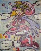 schilderij meisje met paraplu (12), Antiek en Kunst, Ophalen of Verzenden