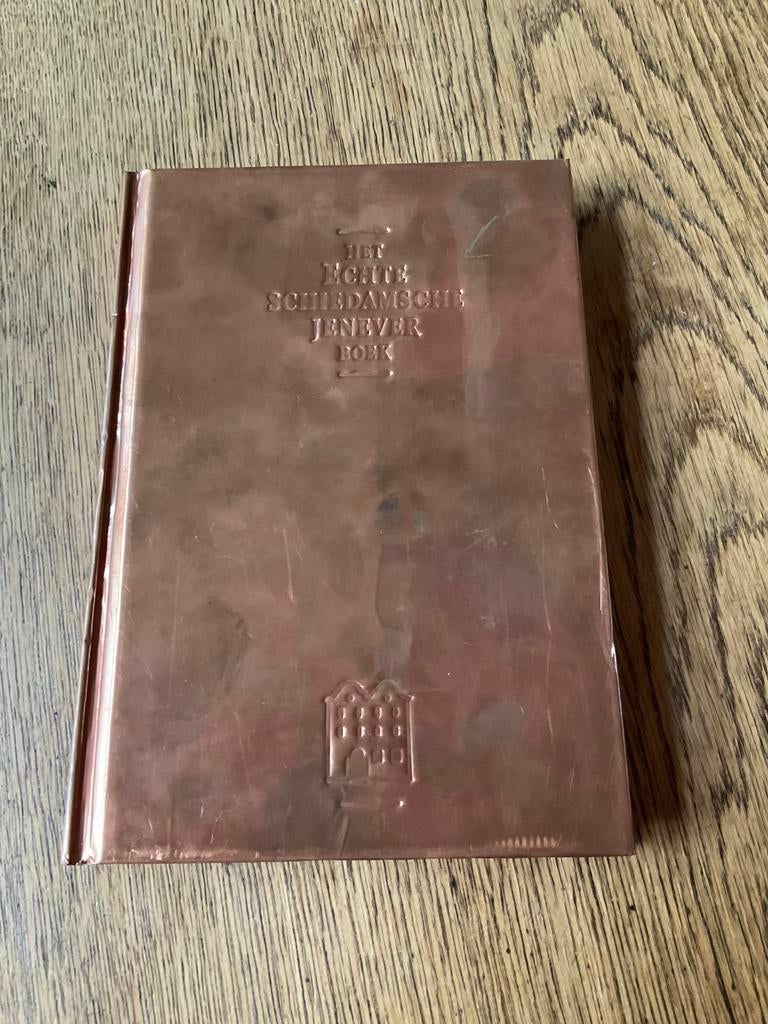 Het Echte Schiedamse - Jeneverboek met koperen kaft, Ophalen of Verzenden, 20e eeuw of later, Zo goed als nieuw
