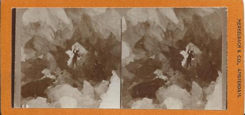 Noorwegen*Antiek*Stereo foto* Berenjacht, Verzamelen, Ansichtkaarten | Buitenland, Ongelopen, Overig Europa, Voor 1920, Ophalen of Verzenden