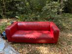 Rode leren banken 2 stuks 2 persoons gratis!, Ophalen, Gebruikt, 150 tot 200 cm, Tweepersoons