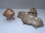 Anieke inktpot brons en messing 2 stuks, Verzenden, Brons
