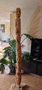 Unieke Tiki Totempaal - 205cm Handgesneden Hout, Antiek en Kunst, Ophalen