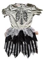 Verkleedjurk skelet 7-10, Ophalen of Verzenden, Zo goed als nieuw, 134 t/m 140, Meisje