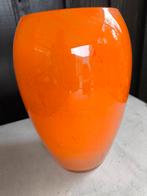 Vintage Vaas - Oranje Glas, Gebruikt, Oranje, Ophalen of Verzenden, Glas