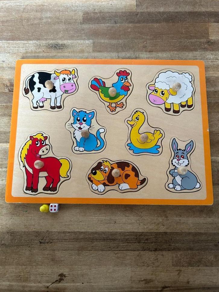 Viga Boerderijdieren Houten Puzzel 50017, Kinderen en Baby's, Speelgoed | Kinderpuzzels, Zo goed als nieuw, 6 maanden tot 2 jaar
