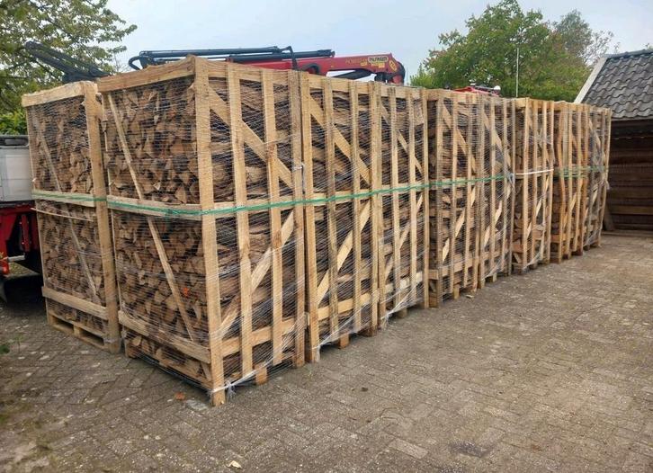 Grote partij eiken haardhout - gekloofd & droog, Tuin en Terras, Haardhout, Blokken, Eikenhout, 6 m³ of meer, Ophalen of Verzenden