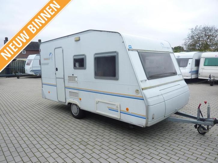 Knaus Mustang 410 TK met stapelbed, Caravans en Kamperen, Caravans, Bedrijf, tot en met 4, 750 - 1000 kg, Treinzit, Knaus, Dwarsbed