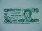 1223. Bahamas, 1 dollar 1974(1992) Queen Elizabeth II., Verzenden, Midden-Amerika, Los biljet