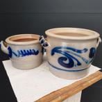 Potten Set met Blauwe Decoratie, Huis en Inrichting, Ophalen, Gebruikt, Pot, Bus of Blik