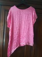 T shirt, roze, pailletjes, mt L, Ophalen of Verzenden, Roze, Zo goed als nieuw, Korte mouw