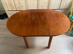 Vintage uitschuifbare eettafel, Ophalen, 100 tot 150 cm, Rond, Zo goed als nieuw