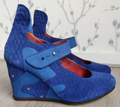 JAN JANSEN Blauwe Sleehak Schoentjes maat 37 ½, Kleding | Dames, Schoenen, Zo goed als nieuw, Pumps, Blauw, Ophalen of Verzenden