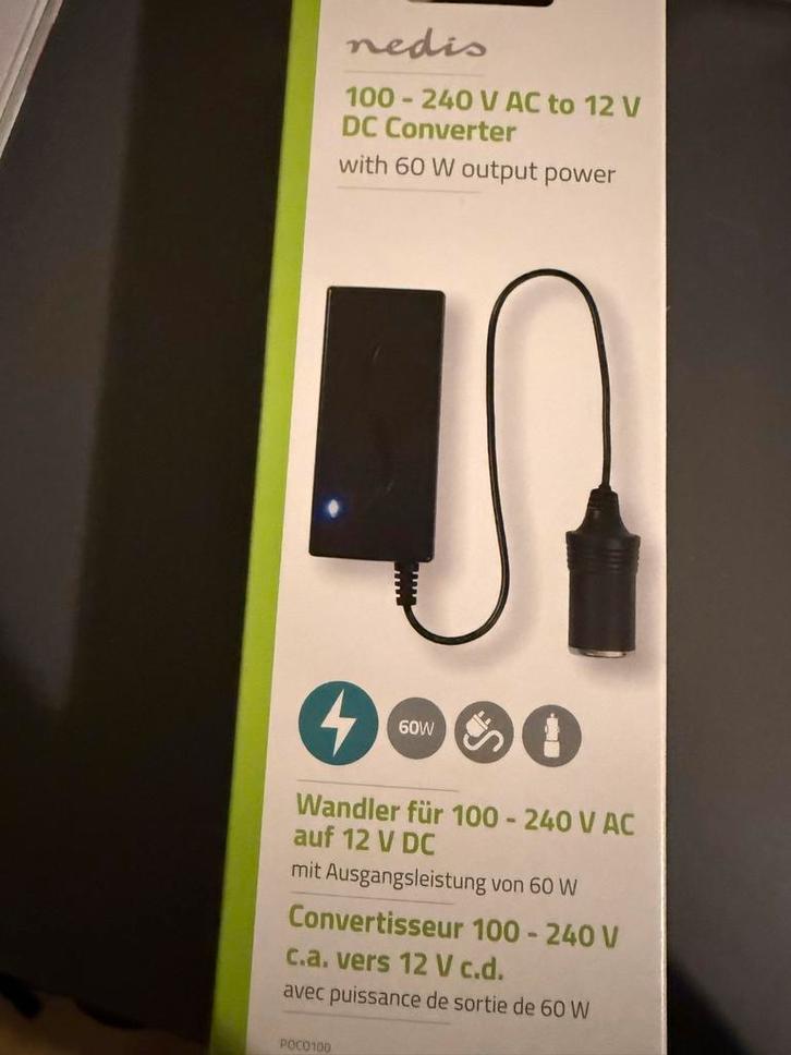 Nedis 100-240V AC naar 12V DC Converter 60W nieuw, Audio, Tv en Foto, Converters, Nieuw, Ophalen of Verzenden