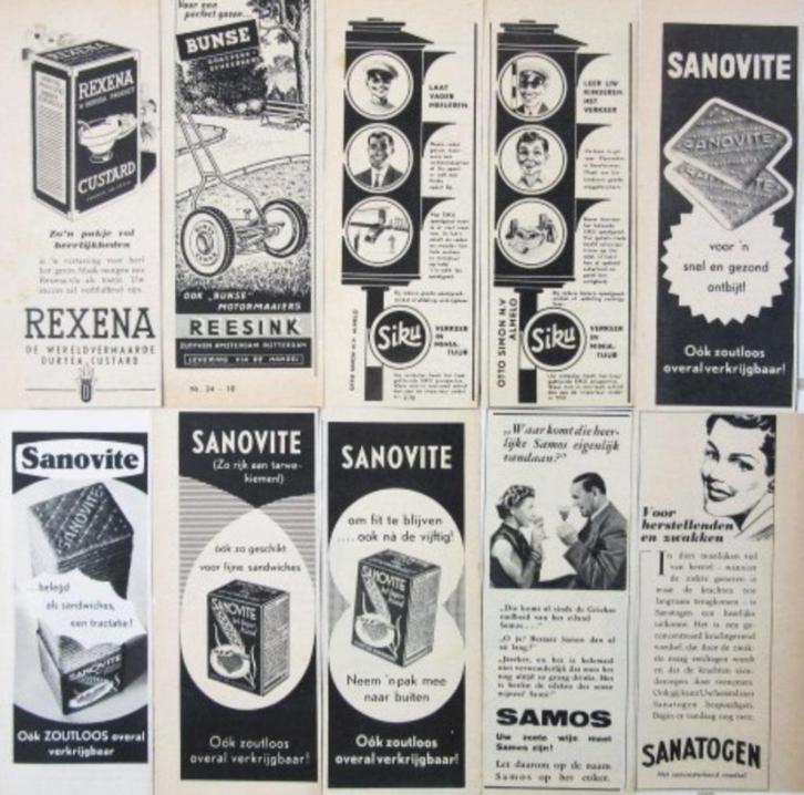 140+ advertenties reclames uit 1956 - 1958, Verzamelen, Merken en Reclamevoorwerpen, Gebruikt, Overige typen, Verzenden