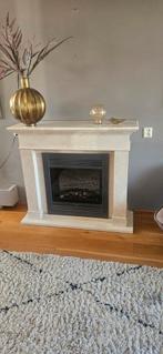 marmeren Schouw met elektrische Faber kachel 120br 105h 41d, Huis en Inrichting, Haarden, Ophalen of Verzenden, Gebruikt, Elektrische haard