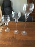 3 vazen en 2 overpotten, Huis en Inrichting, Ophalen, Gebruikt, Overige kleuren, Glas
