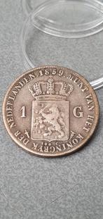 1 Gulden 1859 - Koning Willem III, 1 gulden, Koning Willem III, Zilver, Ophalen of Verzenden