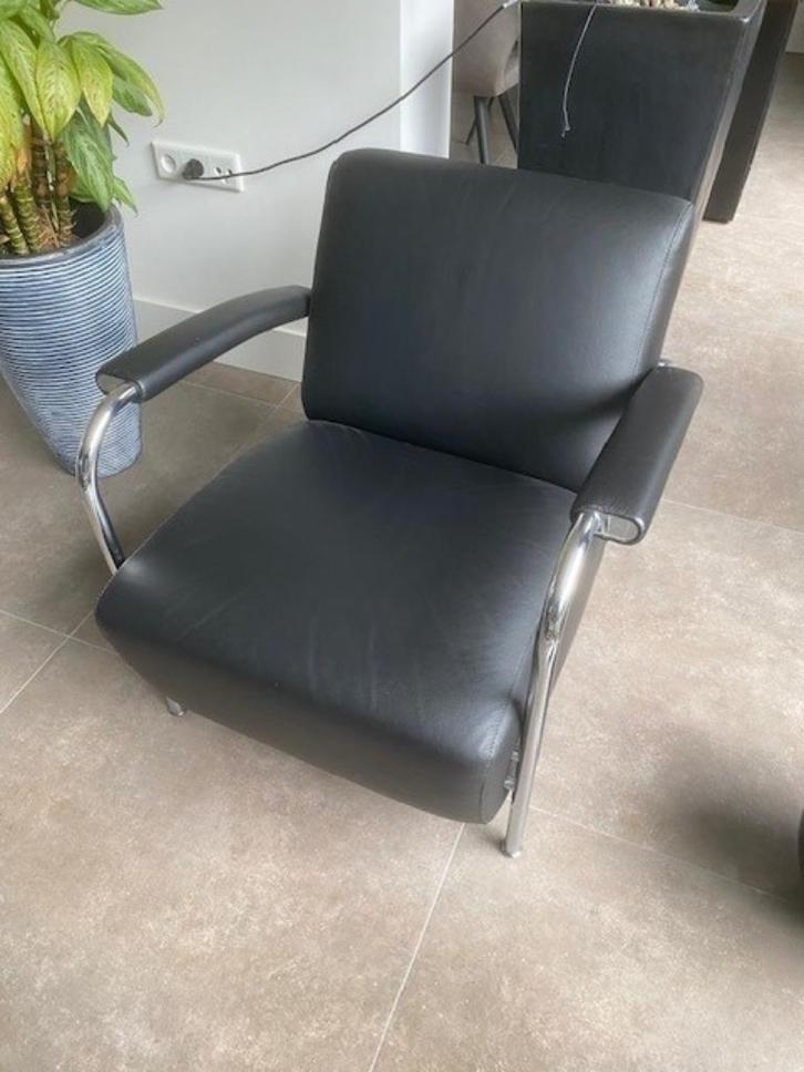 Leolux Scylla fauteuil, Huis en Inrichting, Fauteuils, Zo goed als nieuw, Leer, Metaal, 50 tot 75 cm, 75 tot 100 cm, Ophalen