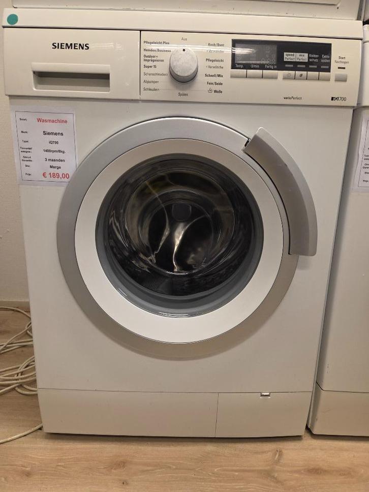 wasmachine Siemens - 8kg, Witgoed en Apparatuur, Wasmachines, Refurbished, Voorlader, 8 tot 10 kg, 85 tot 90 cm, 1200 tot 1600 toeren