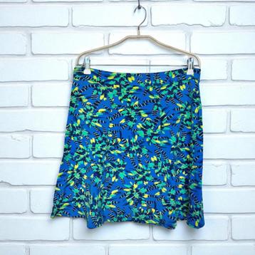 Zilch Rok Maat L Blauw Print Veren Skater Stijl beschikbaar voor biedingen