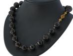 Granaat robuuste antieke ketting fraai 14k gouden slot dames, Ophalen of Verzenden, Goud, Ketting, Met edelsteen