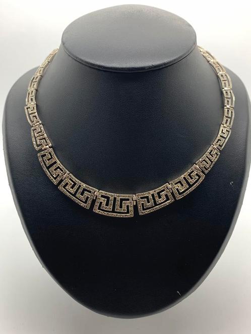 X874 Prachtig zilveren collier markasiet, Sieraden, Tassen en Uiterlijk, Kettingen, Zilver, Zilver, Met edelsteen, Ophalen of Verzenden