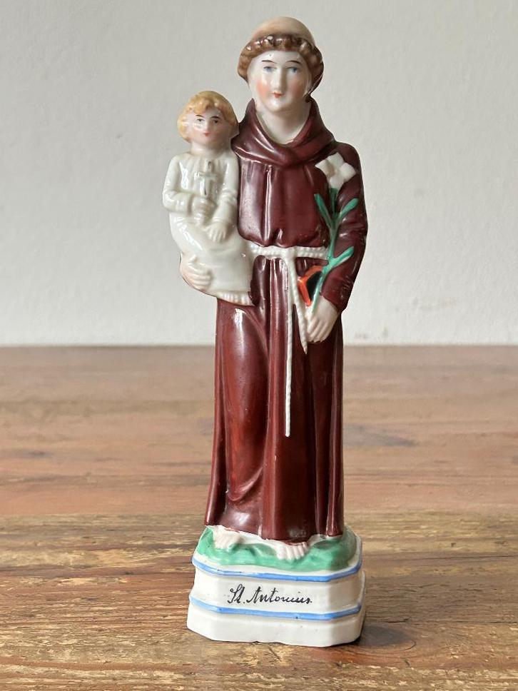 Sculptuur / beeld - Heilige Antonius met kindje Jezus, Antiek en Kunst, Antiek | Religie, Ophalen of Verzenden