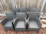 Bois le duc wicker tuinstoelen zwart 6 stuks, Tuin en Terras, Tuinsets en Loungesets, Ophalen, 6 zitplaatsen, Zo goed als nieuw