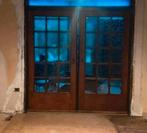 Houten Schuifdeuren met Glas, Doe-het-zelf en Verbouw, Deuren en Horren, Gebruikt, Binnendeur, Schuifdeur, 200 tot 215 cm