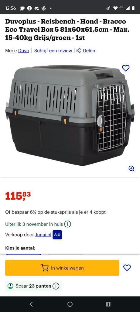 Hondenbench, bracco travel sprint eco 5, Dieren en Toebehoren, Hondenbenches, Zo goed als nieuw, Ophalen