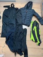 2 zwarte skibroeken + save the duck jas  + thermokleding, Kinderen en Baby's, Ophalen of Verzenden, Gebruikt, Jongen of Meisje