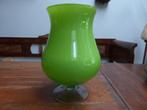 Vintage grote opaline coupe, groen, 32 cm., Ophalen of Verzenden