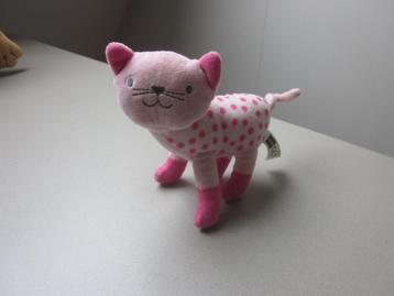 Hema lichtroze met roze stippen zacht pluche poes knuffel beschikbaar voor biedingen