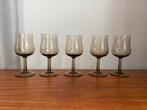 Vintage rookglas wijnglazen - Luminarc France - 5 stuks, Overige typen, Ophalen of Verzenden, Zo goed als nieuw