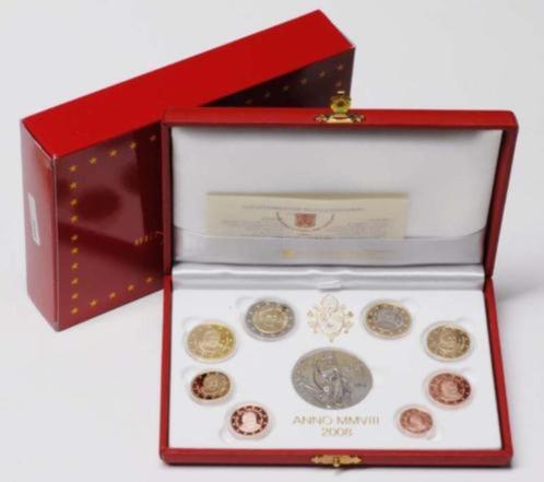 PROOF set Vaticaan 2008 - 1 cent t/m 2 euro + Penning Ag., Postzegels en Munten, Munten | Europa | Euromunten, Setje, Overige waardes