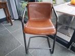 Barkruk staal en kunstleer, 1 kruk, Ophalen, Gebruikt, 60 tot 90 cm