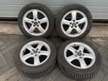 Set Saab 16" velgen + Continental Winterbanden 4x 8.0mm beschikbaar voor biedingen