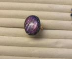 Edelsteen Ring Markasiet - Verstelbaar, Sieraden, Tassen en Uiterlijk, Ringen, Overige materialen, Verzenden, Paars, Nieuw