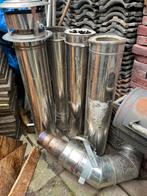 Dubbelwandige kachelpijp set 150-200, Doe-het-zelf en Verbouw, Ophalen, Zo goed als nieuw, Rvs, Minder dan 2 meter